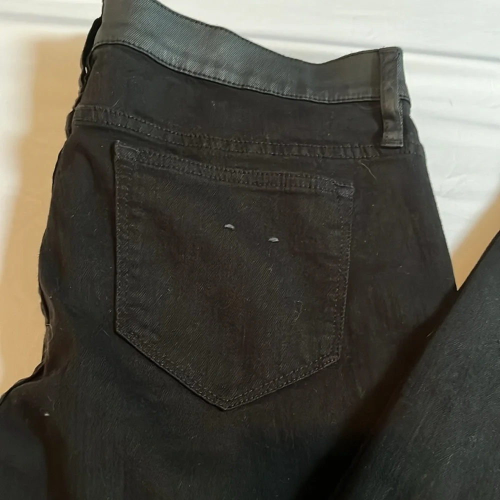 J. Crew size 32 black coated jeans style toothpick back is softer ponte fabric